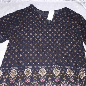Ladies loose dress shirt plus size
